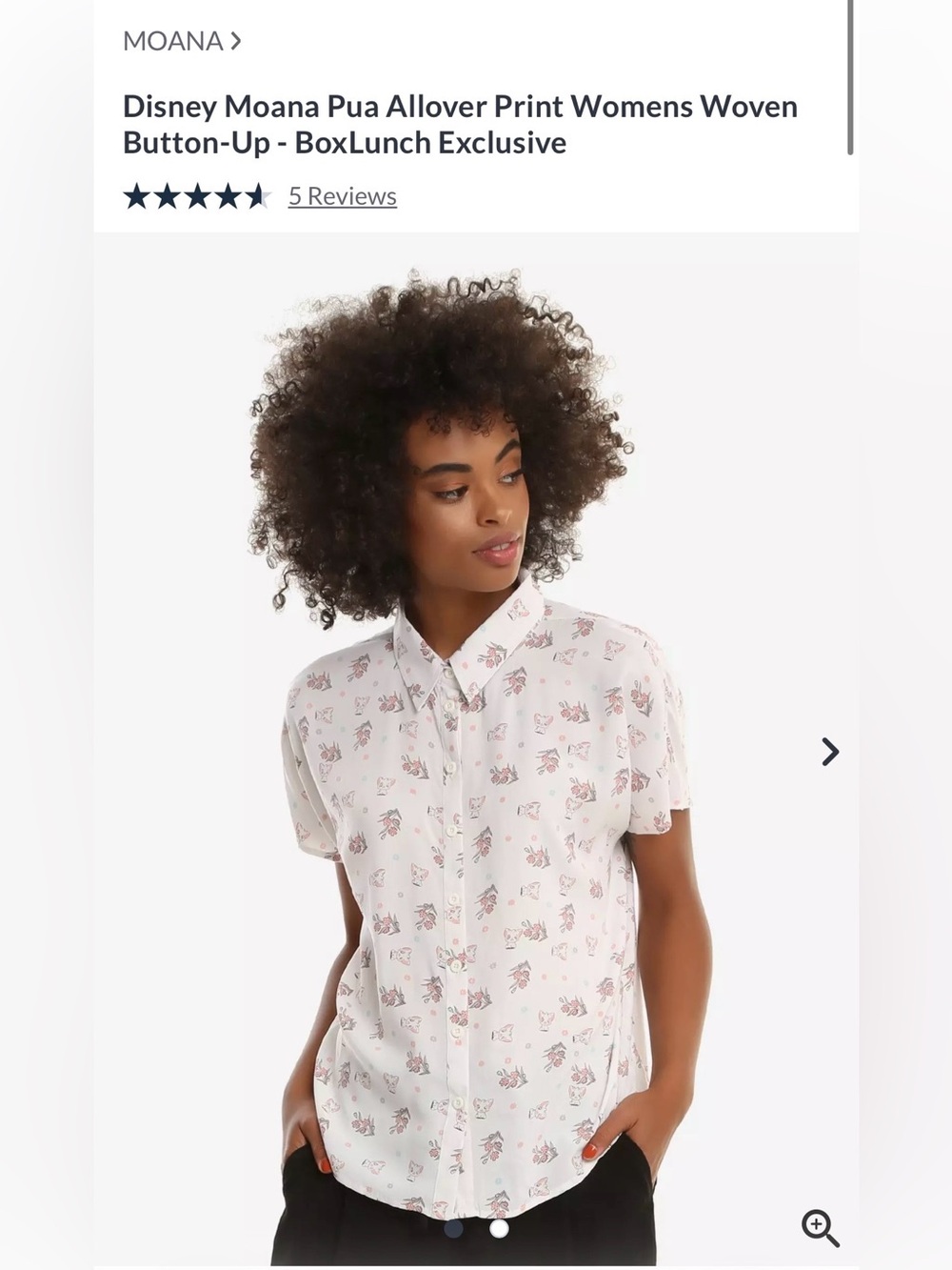 Moana Pua Women’s Button-Up; Small